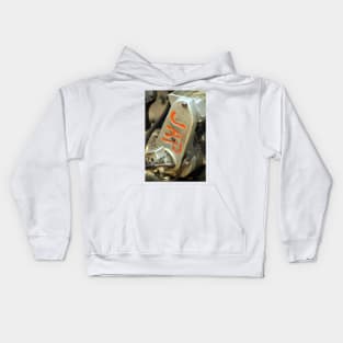 Extreme Closeup of Antique Motorcycle Kids Hoodie